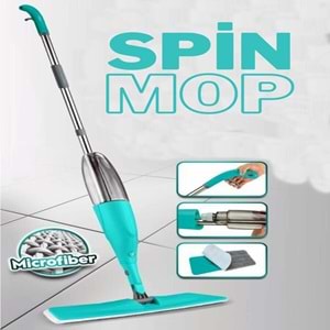 Spin Mop Premium Sprey Mop 4 Adet Mop Yeni Nesil Esnek 360 Derece Dönebilen Geniş Paspas - YEŞİL
