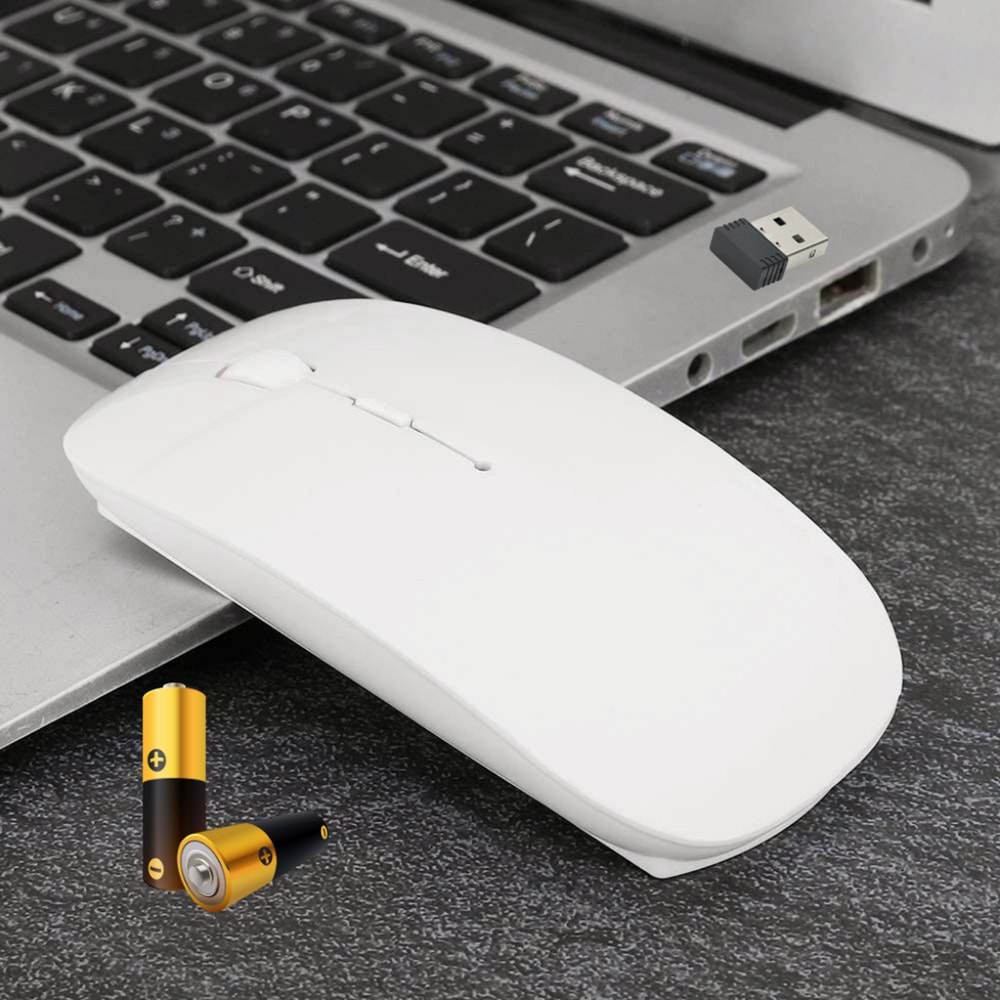 Pilli Kablosuz Mouse Beyaz 800/1200/1600dpi 2.4Ghz Rgb Ledli