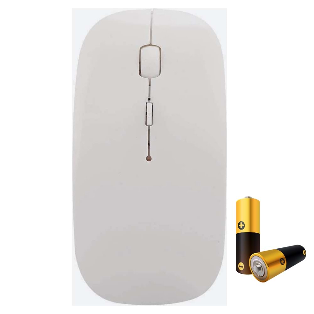Pilli Kablosuz Mouse Beyaz 800/1200/1600dpi 2.4Ghz Rgb Ledli